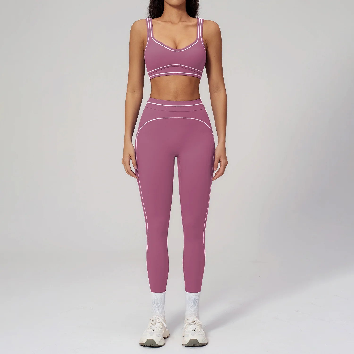 Fitness Suit 2PCS Yoga Set Women's Tracksuit Sports Outfits Gym Running Push Up Sportswear Legging Athletic Wear Workout Clothes