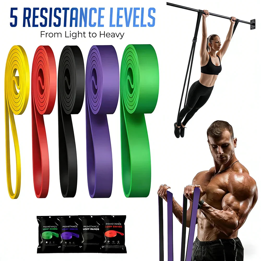 Heavy-Duty 7 Levels Resistance Band Set for Agility Training Yoga Pilates Home Gym Workout Rubber Fitness Accessories